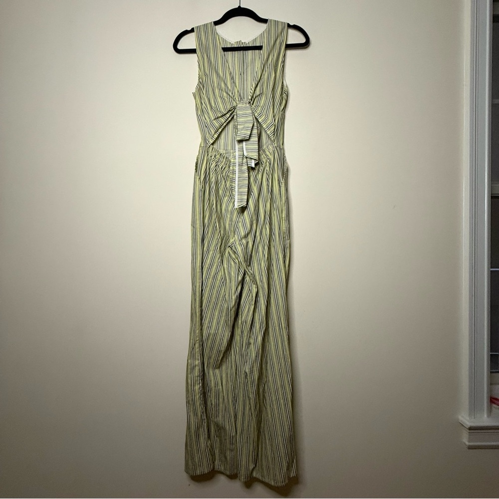 Everyday Ritual Sun And Sea Tori Jumper Beachy Boho Jumpsuit In Seagrass Stripe — image 6 of 8